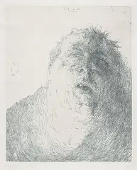 Horst Janssen, Selbst elegisch, 1965, Etching