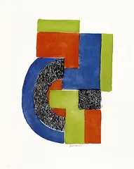 Komposition by Sonia Delaunay, Aquatint printed in colours, sold May 2002
