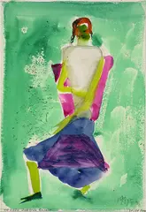 Fritz Levedag, 2 Bll. Hoffnungsvoller. Weibliche Gestalt, 1931, Mixed media
