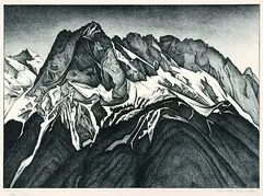 Waxenstein by Alexander Kanoldt, 1928, Lithograph, sold May 2002