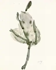 Wilhelm Loth, 2 Bll.: Sitzender Akt. Stehende Figur, 1956, Brush and Indian ink drawing
