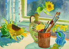 Otto Ehrich, 2 Bll. Stilleben, Watercolour