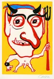 Alexander Calder, Tête, Colour etching
