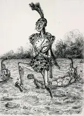 Das Beutestück by A. Paul Weber, Indian ink, sold May 2002