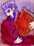 Marc Chagall, David mit der Harfe, 1956, Lithograph printed in colours