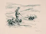 Max Liebermann, Jäger mit Spaniels, 1924, Lithograph