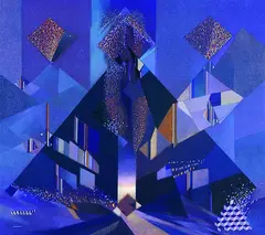 Gerhard Ausborn, Pyramide II, Acrylic on canvas
