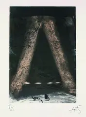 Komposition by Antoni Tàpies, Etching, sold May 2002