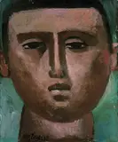 Oleg Zinger, Portrait eines jungen Mannes, 1985, Oil
