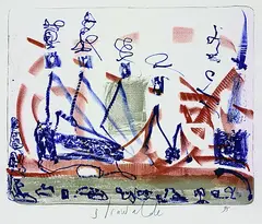 7 Bll. Abstrakte Kompositionen by d.i. Jürgen Böttcher Strawalde, Lithograph printed in colours, sold May 2002