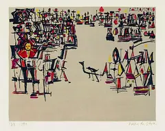 Carnaval by Maria Helena Vieira da Silva, 1980, Lithograph printed in colours, sold May 2002