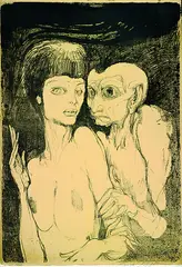 Das ungleiche Paar by Ernst Fuchs, Lithograph, sold May 2002