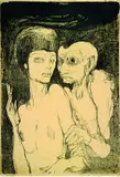 Ernst Fuchs, Das ungleiche Paar, Lithograph