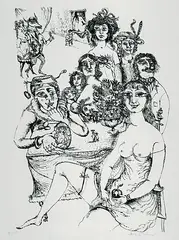 Kindsgeburt by Bele Bachem, 1968, Lithograph, sold May 2002