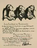 Käthe Kollwitz, 3 Bll.: Die Kranke und ihre Kinder. In der Sprechstunde des Kinderarztes. Beim Arzt