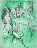 Bele Bachem, Sanft bis zur letzten Rasur (I. Fassung), 1968, Lithograph