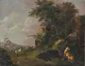 Wenzel Ignaz Brasch, (zugeschr.), Erfolgreiche Jagd. Wohl Mitte 18. Jh, Öl auf Leinwand