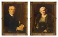Konrad Immanuel Böhringer, Porträt Berta Reucker / Porträt Prof. Alfred Reucker, 1931, Öl auf Leinwand
