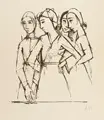 Karl Hofer, Vier Mädchen, 1923, Lithografie auf Japan