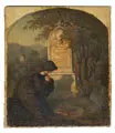 Johann Martin Niederee, Die Nonne auf dem Friedhof, 1851, Öl auf Leinwand