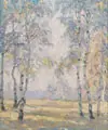 Otto Altenkirch, Birken im Morgennebel, 1921, Öl auf Leinwand
