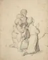 Johann Friedrich Overbeck, (nach), Lasset die Kinder zu mir kommen, Nach 1835, Bleistiftzeichnung auf festem Velin