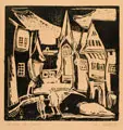 Straße in Soest by Christian Rohlfs, 1911, Linolschnitt auf gelblichem Similijapan, sold Mar 2026