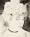 Mit Rosen im Haar by Emil Orlík, 1921, Kaltnadelradierung und Roulette, sold Mar 2026