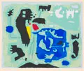 Willi Baumeister, Komposition in Grün, 1954, Farbserigrafie auf Velin