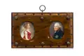 Friedrich Ii. von Preußen, Monogrammist F.R. nach Anton Graff und Elisabeth Louise Vigée Le Brun, Miniatur-Doppelbildnis Friedrich der Große und Luise von Preußen, 1817, Gouache auf Elfenbein