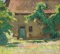 Otto Altenkirch, Hinter der Scheune, Öl auf Leinwand