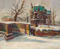 Walter Friederici, Zwinger. Wohl 1930er Jahre, Öl auf Malpappe