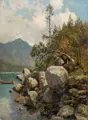 Robert Schultze, Eibsee, 1880, Öl auf Malpappe