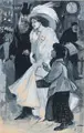 Carl Max Tilke, Elegantes Paar und Streichholzverkäufer. frühes 20. Jh, Öl auf Malpappe