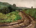 Paul Wilhelm Tubbecke, Im Kirschbachtal Weimar, 1886, Öl auf Malpappe