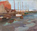 Carl Vinnen, Hafen, Vor 1909, Öl auf Malpappe