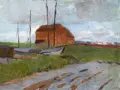Carl Vinnen, (zugeschr.),Landschaft and der Wesermündung, Um 1912, Öl auf Malpappe