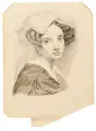 Julius Hübner d.Ä., Pauline in römischer Tracht, 1830, Bleistiftzeichnungen auf gelblichem "F