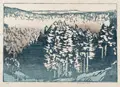 Siegfried Berndt, Winterlandschaft (Erzgebirge?) / Verschneite Tannen / Verschneite Tannen. 1913 / wohl 1906/1906, Zwei Farbholzschnitte und ein Holzschnitt auf gelblichem, zum Teil hauchdünnem Japan