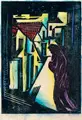 Siegfried Berndt, Nikodemus, Um 1925, Holzschnitt, aquarelliert, auf gelblichem Japan