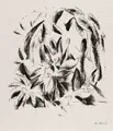Josef Eberz, Tropischer Garten, 1918, Lithografie auf bräunlichem Simili-Japan