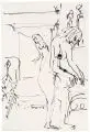 Ernst Ludwig Kirchner, Interieur mit weiblichen Akten, 1925, Rohrfederzeichnung in Tusche auf kräftigem, weißem, satiniertem Papier