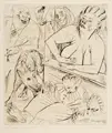 Paul Kleinschmidt, Die Gosse (Der verlorene Sohn), 1922, Kaltnadelradierung auf "Van Gelder Zonen"-Bütten