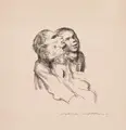 Käthe Kollwitz, Zuhörende, 1927, Lithografie auf dickem Kupferdruckpapier