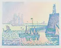 Paul Signac, Abend (Le soir – La jétée de flassingue), 1898, Farblithografie auf chamoisfarbenem China