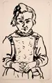 Erhard Hippold, Johanna, Zwei Pinselzeichnungen in Tusche / Lithographie