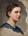 Carl Bertling, Junges Mädchen nach rechts, 1855, Öl auf Leinwand
