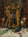 Hugo Mieth, Der Hausaltar, Um 1920, Öl auf Malpappe
