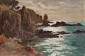 Eugène Robert, Rochers au Pradet, Öl auf Leinwand