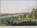 Carl August Richter, Aussicht von dem Weinberge des Prinzen und Herzog's Friedrich, Um 1810, Umrissradierung, koloriert